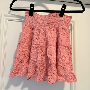 Pink Lily Bubble Mini Skirt with Smocked Ruffles